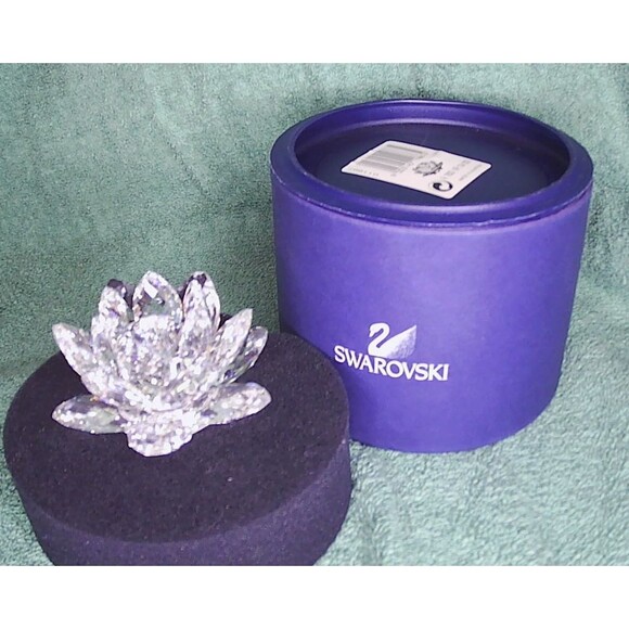 2003 SWAROVSKI Silver Crystal Water Lily Candleholder w/ Box 7600NR 124 main image 1